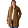 Woman Within Plus Size Cable Cardigan Hoodie Sweater(Toffee)