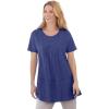Woman Within Plus Size Embroidered Eyelet Pintucked Tunic(Ultra Blue)