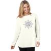 Woman Within Plus Size Holiday Graphic Tee(Ivory Winter Snowflake)