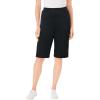 Woman Within Plus Size Knit Bermuda Short(Black)