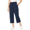 Woman Within Plus Size Knit Cargo Capri(Navy)