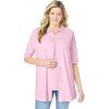 Woman Within Plus Size Knit Shirt with Free Tank(Pink)
