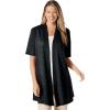 Woman Within Plus Size Lightweight Open Front Cardigan Sweater(Black)