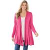 Woman Within Plus Size Lightweight Open Front Cardigan Sweater(Peony Petal)