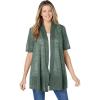 Woman Within Plus Size Lightweight Open Front Cardigan Sweater(Pine)