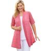Woman Within Plus Size Lightweight Open Front Cardigan Sweater(Sweet Coral)