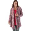 Woman Within Plus Size Multi Marled Cardigan Sweater(Black Red Space Dye)
