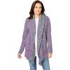 Woman Within Plus Size Multi Marled Cardigan Sweater(Ultra Blue Space Dye)