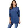 Woman Within Plus Size Patchwork Embroidered Top(Royal Navy Pretty Embroidery)