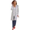 Woman Within Plus Size Perfect Cotton Duster Sweater(Heather Grey Scattered Hearts)