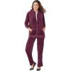 Woman Within Plus Size Petite 2-Piece Velour Hoodie Set(Deep Claret)
