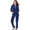 Woman Within Plus Size Petite 2-Piece Velour Hoodie Set(Evening Blue)