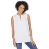Woman Within Plus Size Smocked Henley Tank Top(White)