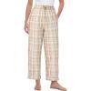 Woman Within Plus Size Tall Seersucker Pull-On Elastic-Waist Pants(New Khaki Plaid)