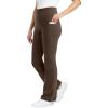 Woman Within Plus Size Tall Stretch-Cotton Knit Pull-On Bootcut Pocket Leggings(Chocolate)