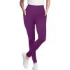 Woman Within Plus Size Tall Stretch-Cotton Knit Pull-On Pocket Leggings(Plum Purple)