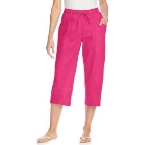 Woman Within Plus Size Boardwalk Capri(Raspberry Sorbet)
