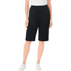 Woman Within Plus Size Knit Bermuda Short(Black)