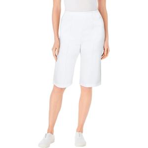 Woman Within Plus Size Knit Bermuda Short(White)