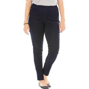 Woman Within Plus Size Pull-On Elastic-Waist Stretch Fineline Denim Jeans(Indigo Sanded)