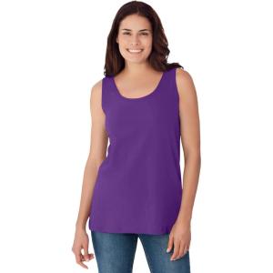 Woman Within Plus Size Scoopneck Tank(Purple Orchid)