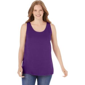 Woman Within Plus Size Scoopneck Tank(Radiant Purple)