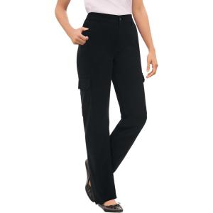 Woman Within Plus Size Straight-Leg Cargo Pant(Black)