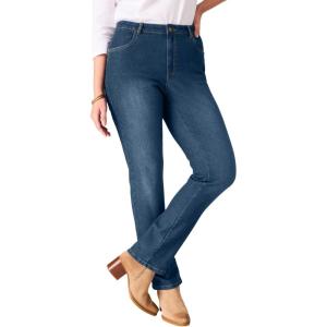 Woman Within Plus Size Stretch Bootcut Clean Jeans(Medium Stonewash)