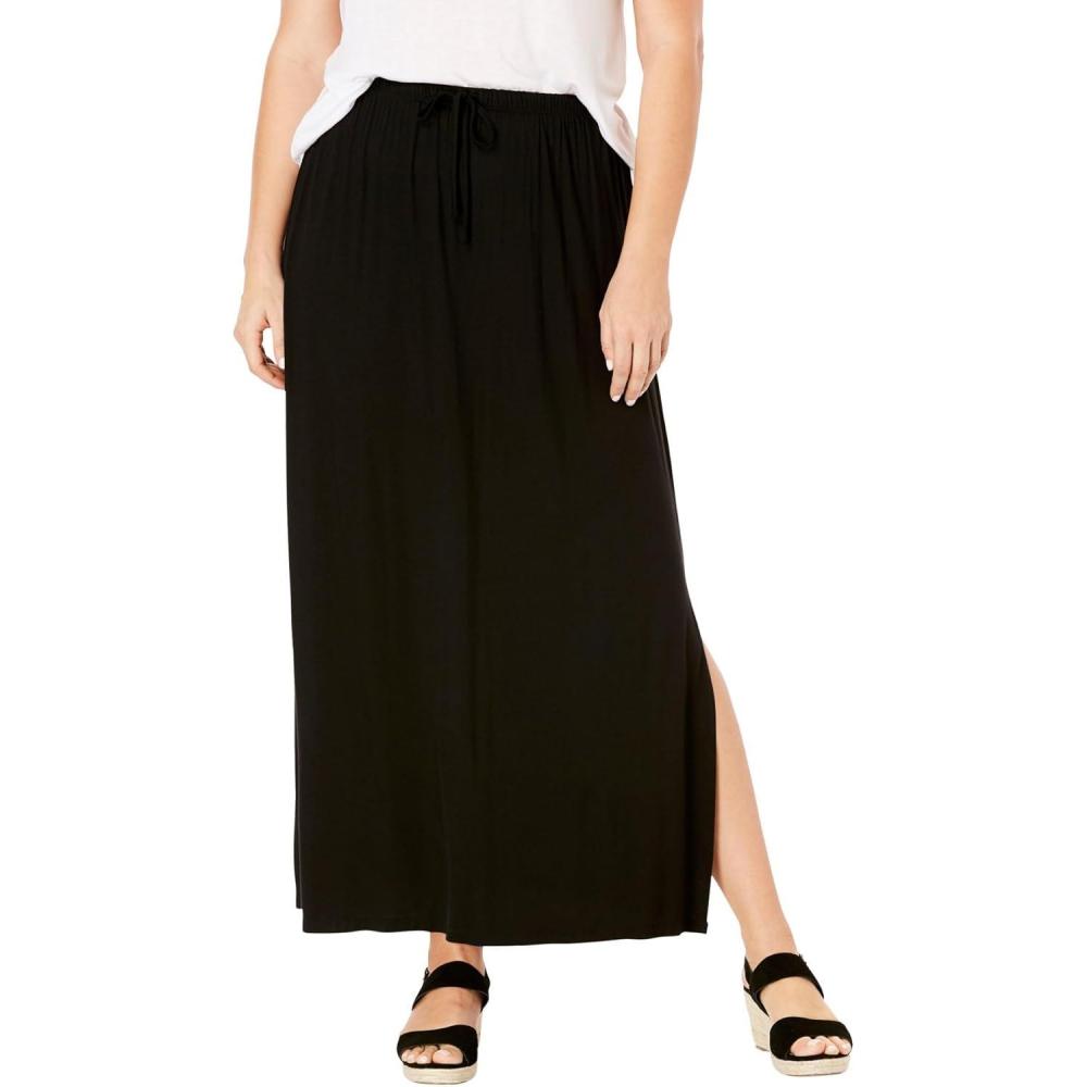 image:imageEllos Plus Size Knit Maxi SkirtBlack