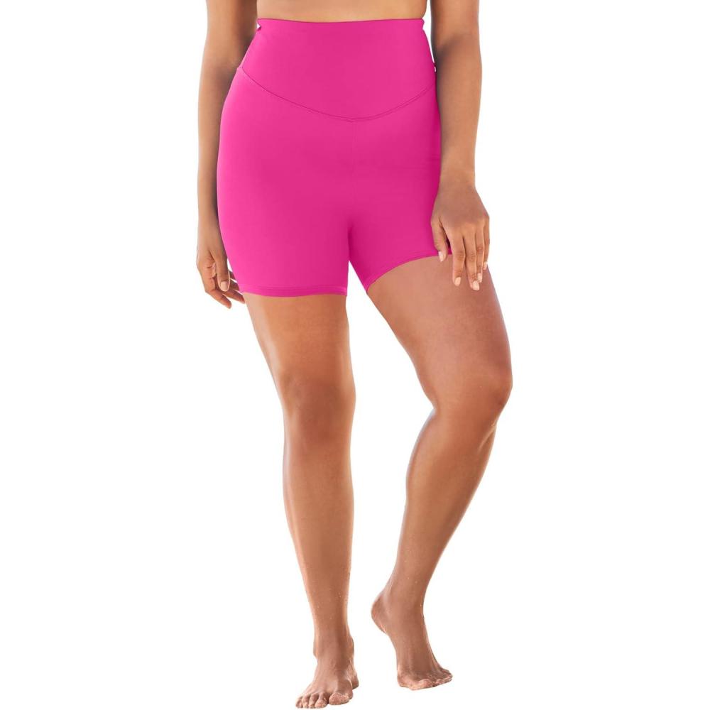 image:imageSwimsuits For All Swim 365 Womens Plus Size 360 Powermesh Swim Boy Short with Tummy ControlAzalea