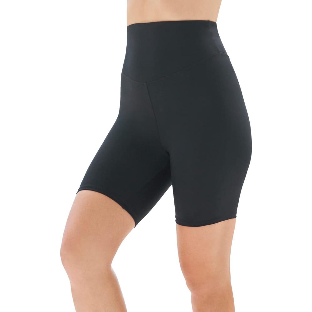 image:imageSwimsuits For All Swim 365 Womens Plus Size 360 Powermesh Swim Boy Short with Tummy ControlBlack