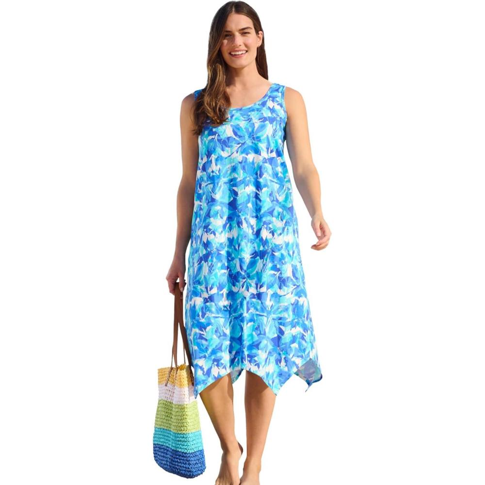 image:imageSwimsuits For All Swim 365 Womens Plus Size Sharktail Beach Cover UpCool Neon Floral