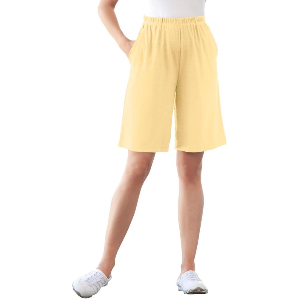 image:imageWoman Within Plus Size 7Day Knit ShortBanana