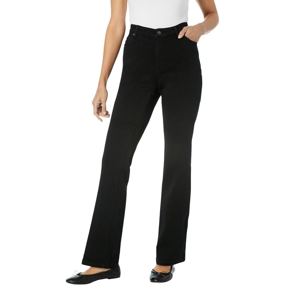 image:imageWoman Within Plus Size Bootcut Stretch Comfort Denim FivePocket JeansBlack Denim