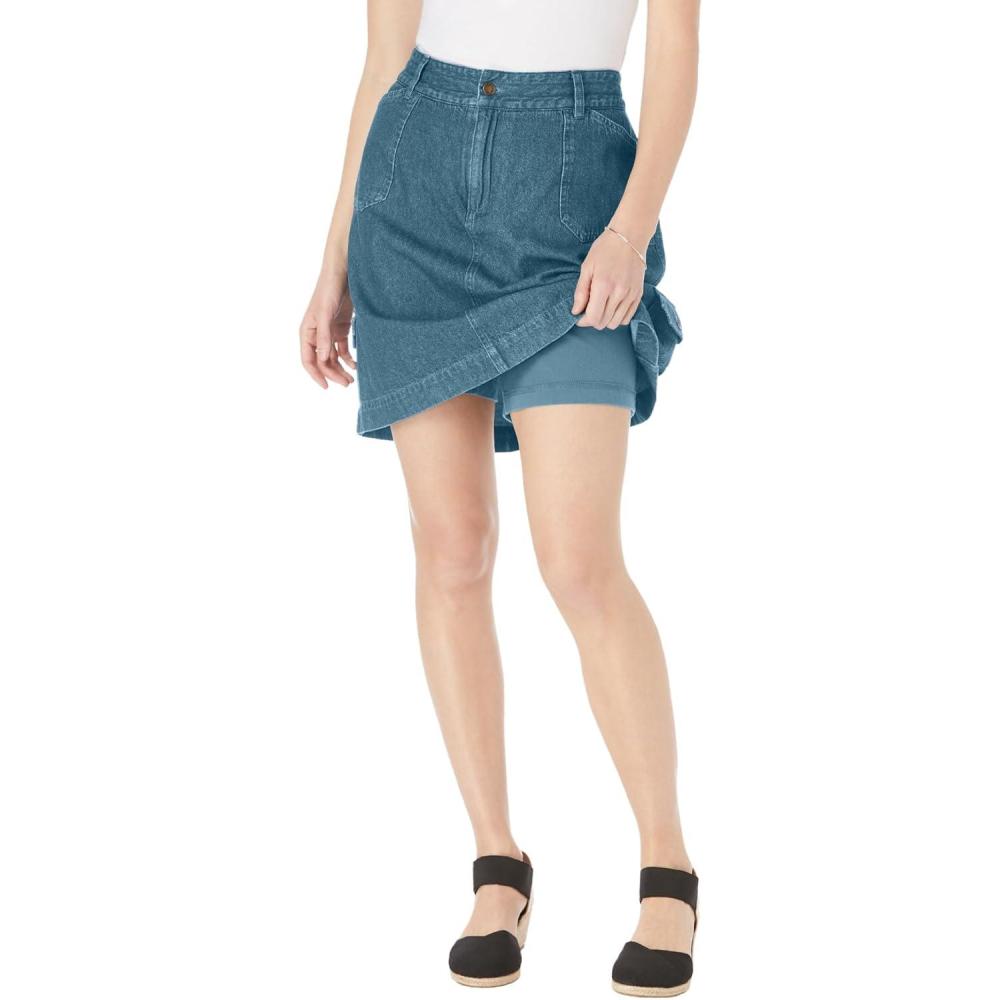 image:imageWoman Within Plus Size Perfect Denim SkortIndigo