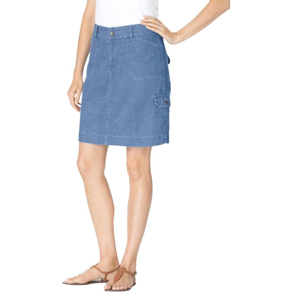 image:imageWoman Within Plus Size Perfect Denim SkortLight Stonewash