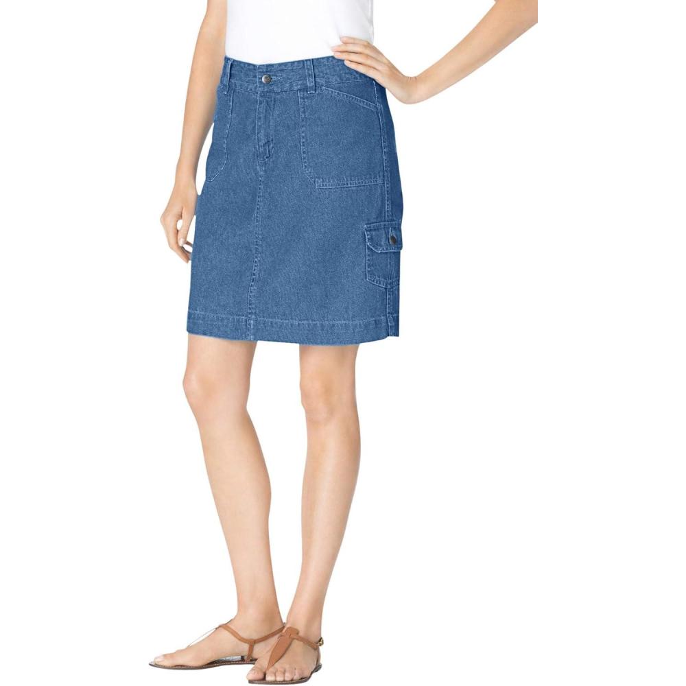 image:imageWoman Within Plus Size Perfect Denim SkortMedium Stonewash