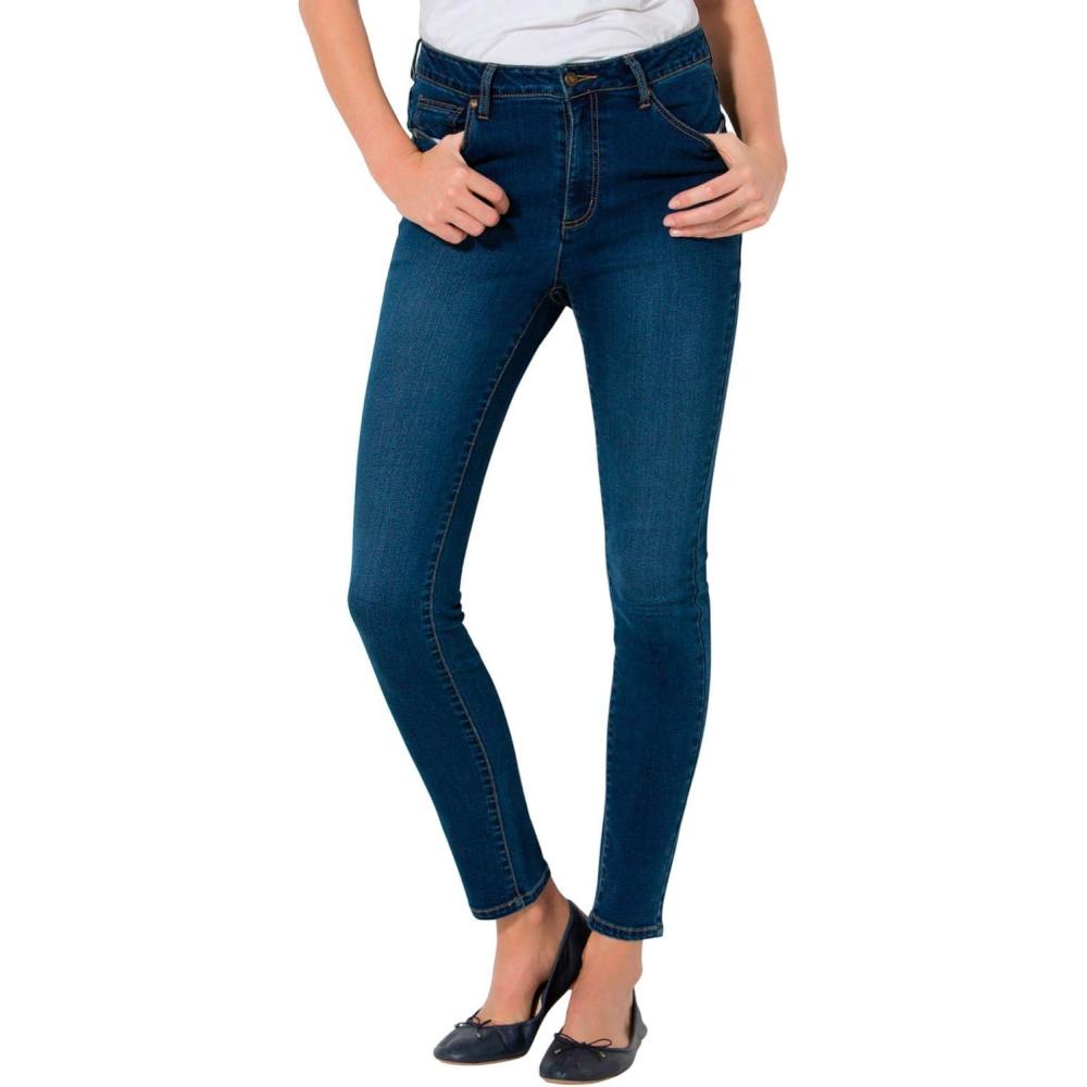 image:imageWoman Within Plus Size SlimLeg Stretch Comfort Denim FivePocket JeansMedium Stonewash Sanded