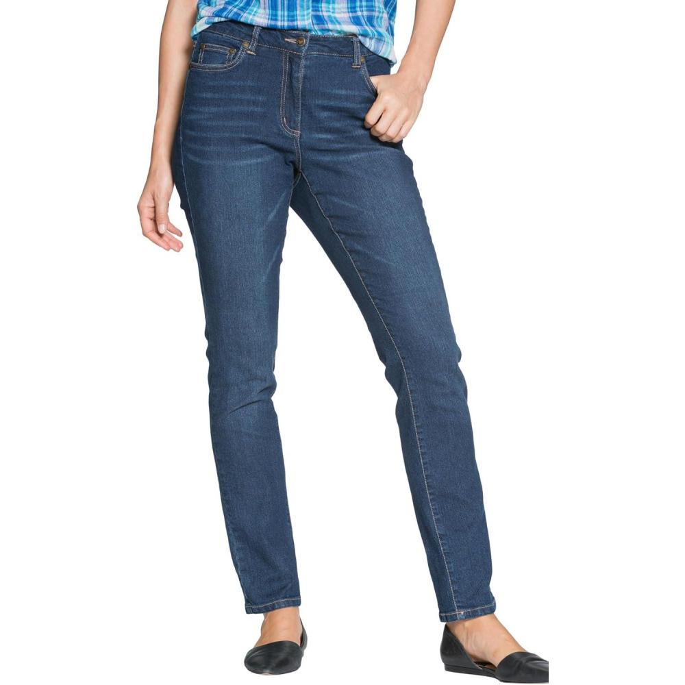 image:imageWoman Within Plus Size StretchDenim SlimLeg FivePocket JeansMidnight Sanded