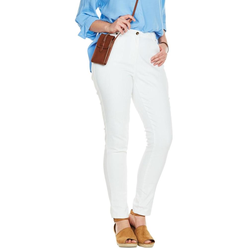 image:imageWoman Within Plus Size StretchDenim SlimLeg FivePocket JeansWhite