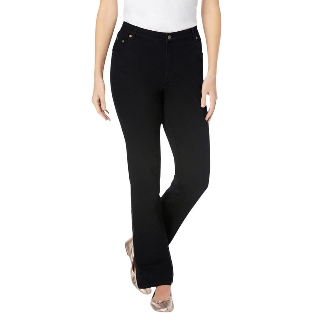 image:imageWoman Within Plus Size Tall Stretch Denim FivePocket Bootcut JeansBlack Denim