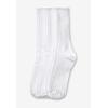 Comfort Choice Women’s Plus Size Diabetic Ultra Plush Crew Socks 3-Pack(White Pack)
