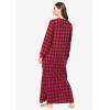 Dreams & Co. Plus Size Cotton Flannel Lounger(Soft Iris Plaid)