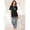 Dreams & Co. Plus Size Graphic Tee PJ Set(Ivory Heart Paws)