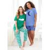 Dreams & Co. Plus Size Knit Pj Short Set(Raspberry Sorbet Flamingos)