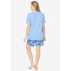 Dreams & Co. Plus Size Knit Pj Short Set(Raspberry Sorbet Flamingos)