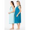 Only Necessities Plus Size 2-Pack Sleeveless Nightgown(Plum Burst Soft Iris)