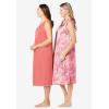 Only Necessities Plus Size 2-Pack Sleeveless Nightgown(Sweet Coral Flower)