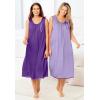 Only Necessities Plus Size 2-Pack Sleeveless Nightgown(Sweet Coral Flower)