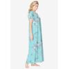 Only Necessities Plus Size Short Pintuck Knit Gown(Green Floral)